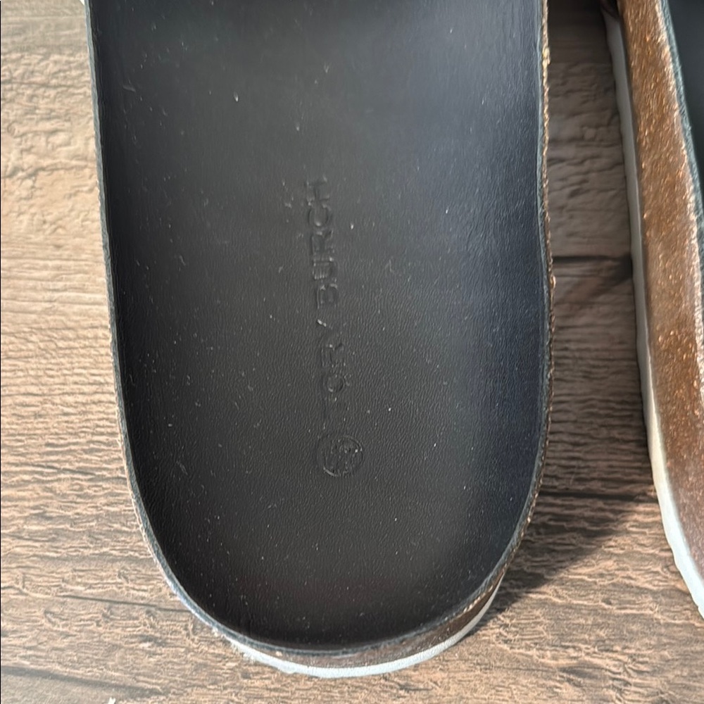 Tory Burch Black and Snake Print Slides - Picture 4 of 10